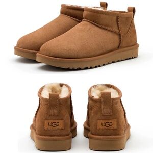 UGG Classic Ultra Mini Chestnut Boot Bootie Women's US size 8 NEW IN BOX!